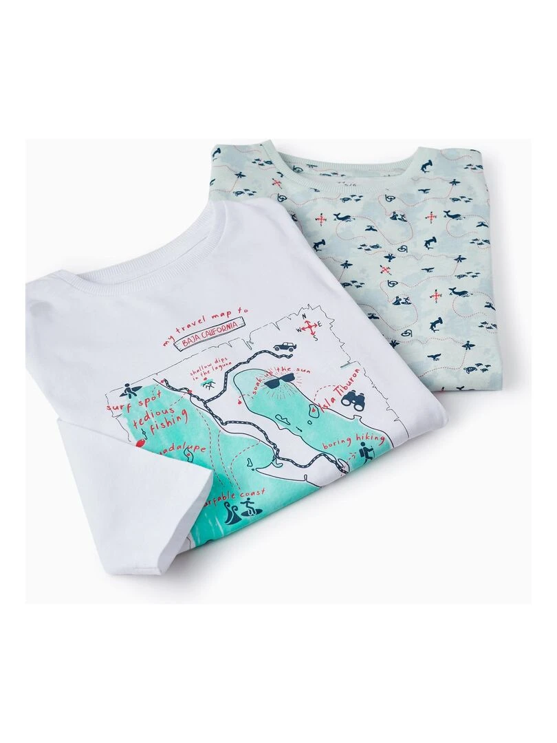 Pack 2 Pyjamas pour Garçon 'Travel Map' BAJA CALIFORNIA Multicolore