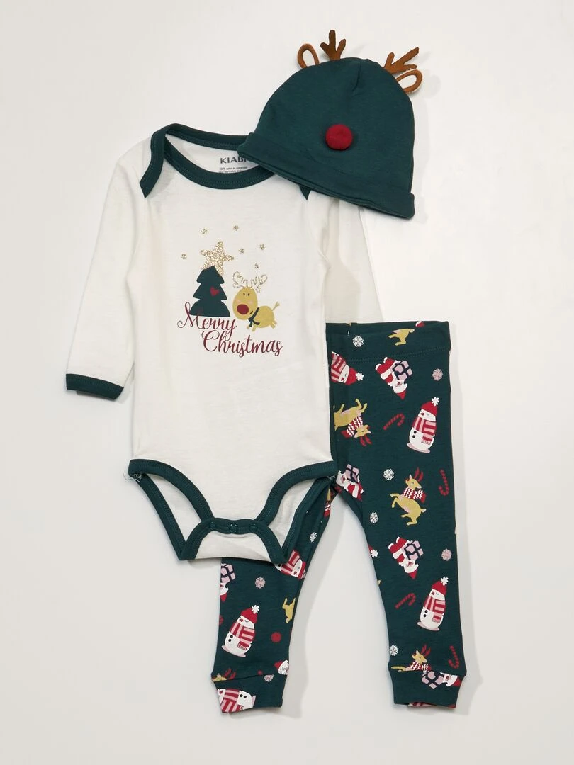Ensemble body + legging + bonnet 3 pièces Beige