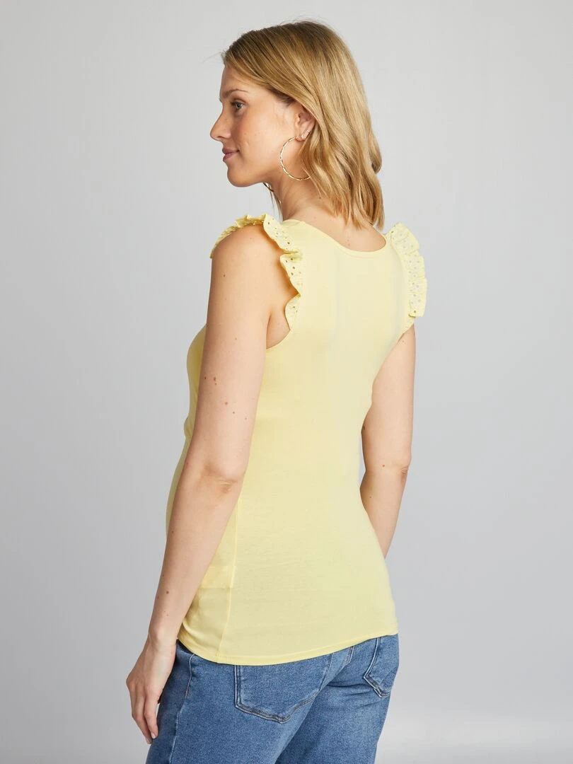 Top allaitement avec ouverture poitrine   Jaune