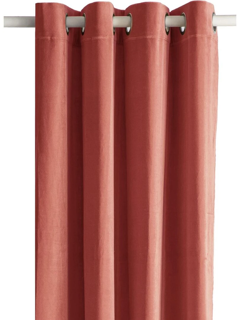 Rideau en velours 'Deko&co' Rouge clair