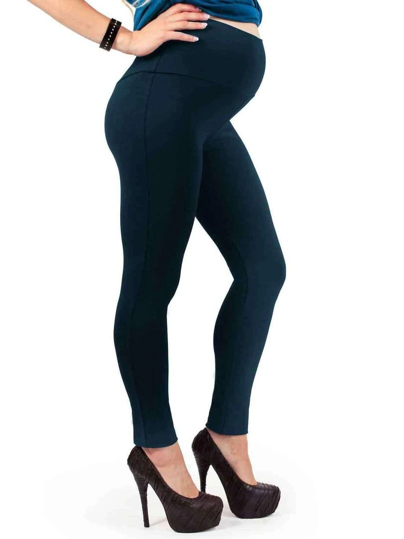 Legging de grossesse 4 saisons en coton Bleu Bleu