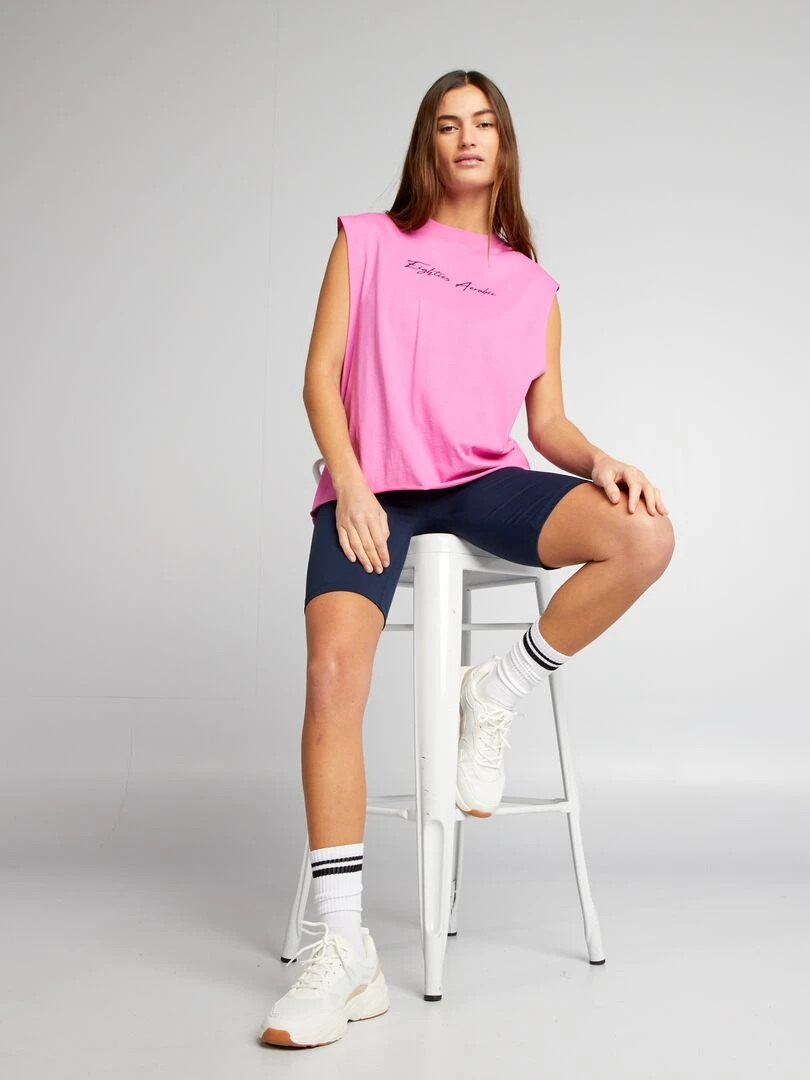 T shirt sans manches Rose