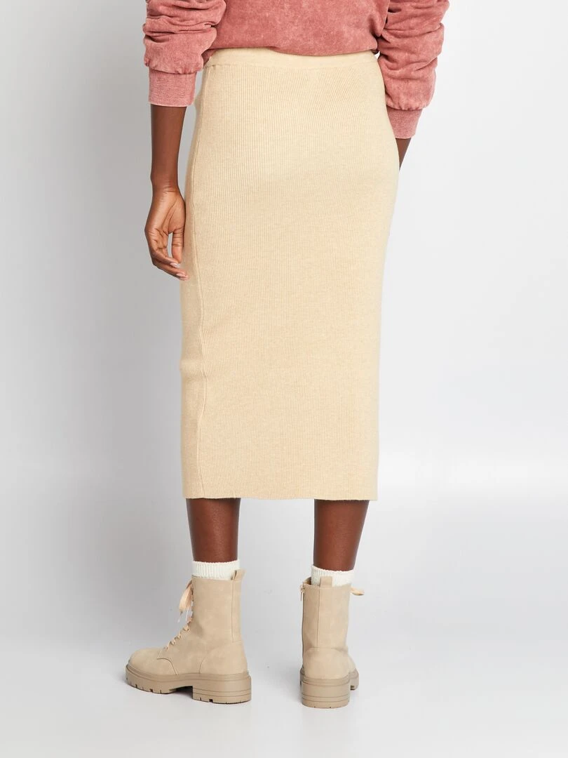 Jupe midi   Beige