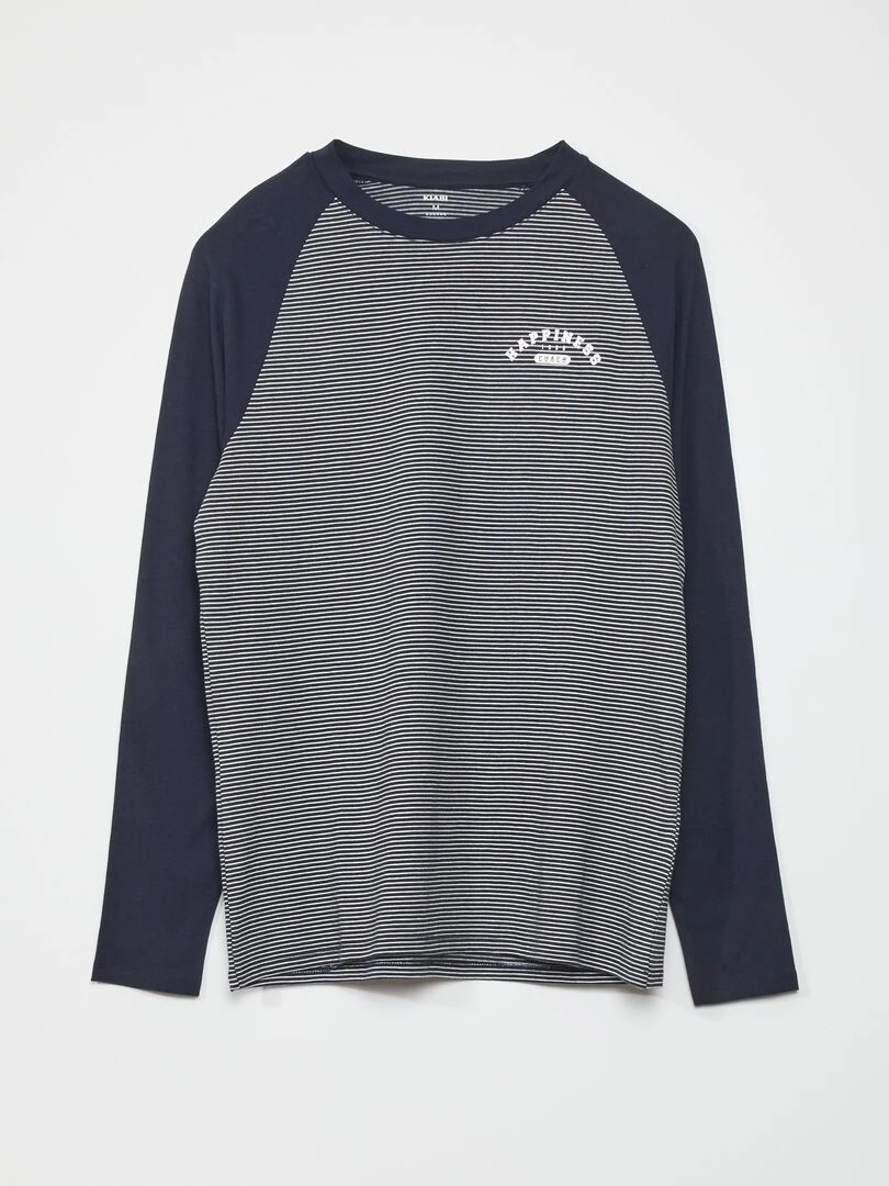 Pyjama long en jersey   2 pièces   bleu navy