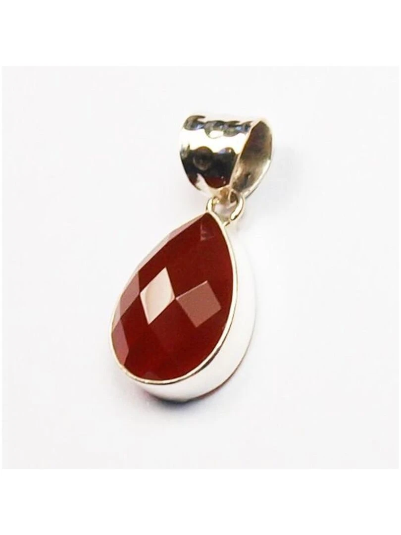 Pendentif argent & cornaline Bijoucolor Argent