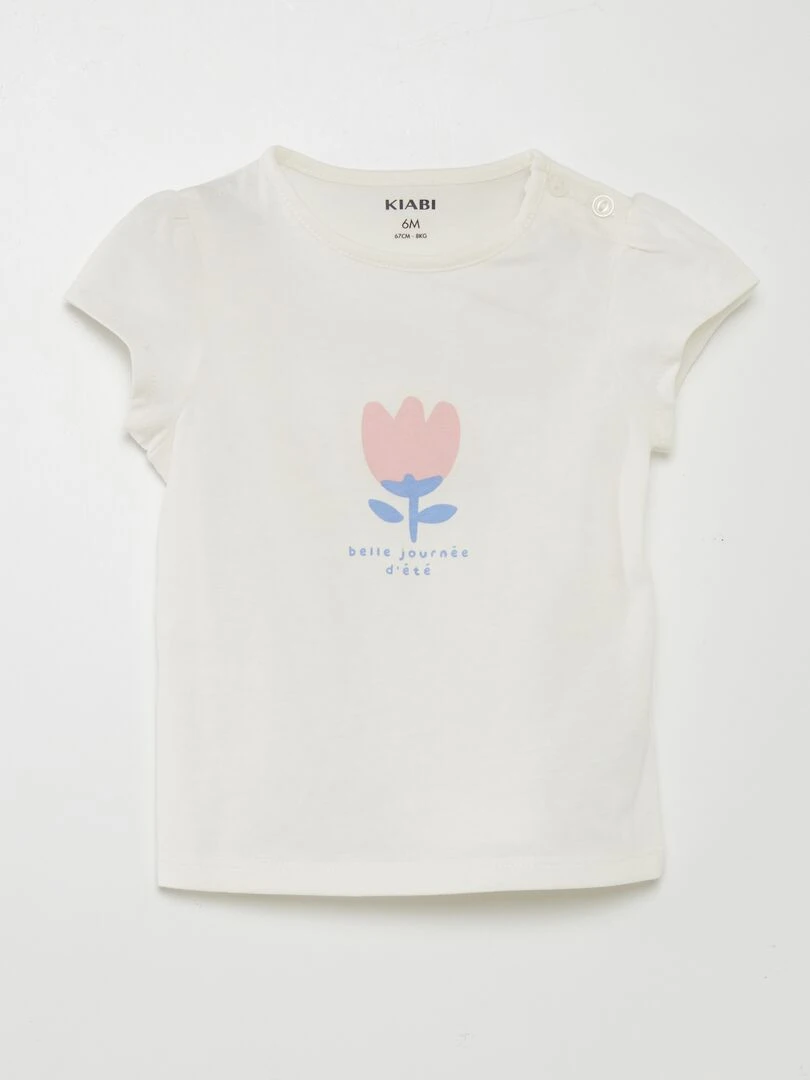 T shirt animé Crème