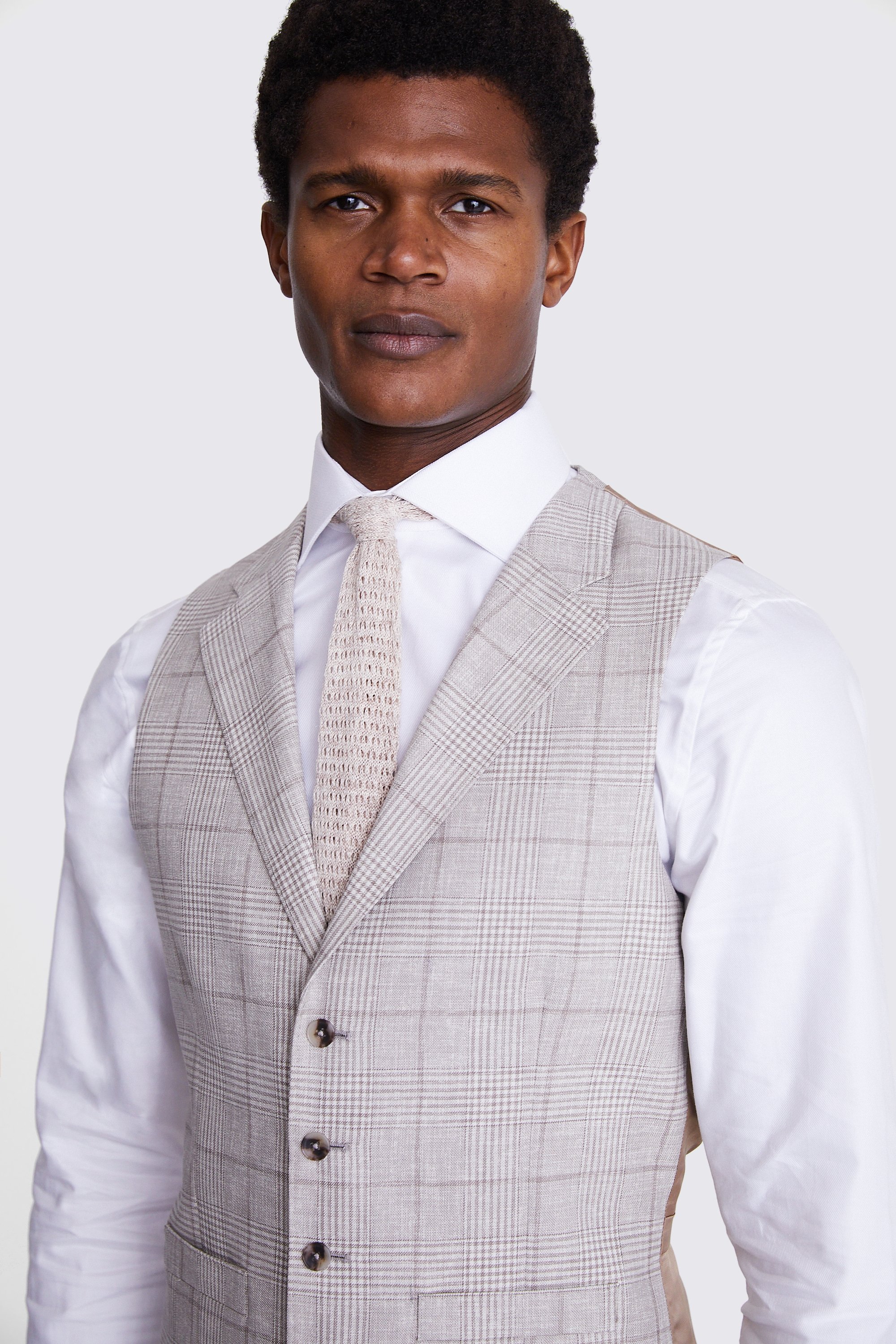 Slim Fit Khaki Donegal Waistcoat   Buy Online at Moss