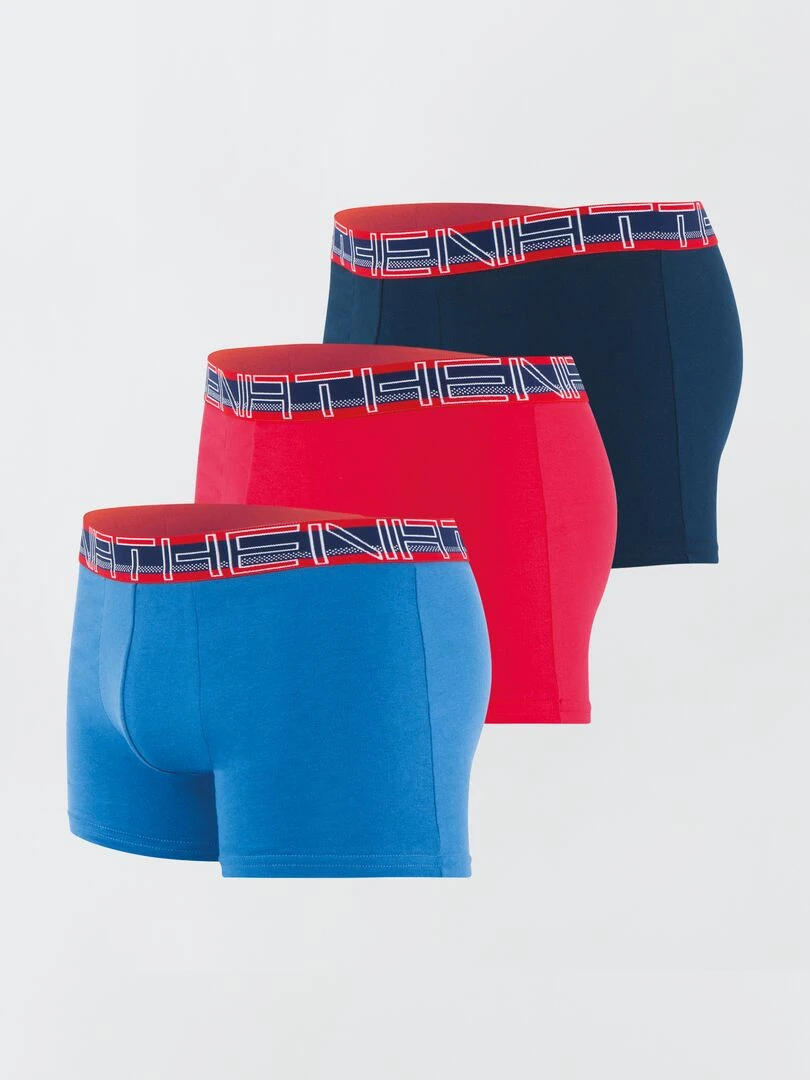 Lot de 3 boxers 'Athena' Bleu/rouge