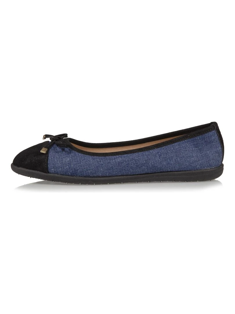 Ballerines femme nœud effet jean Bleu   Bleu