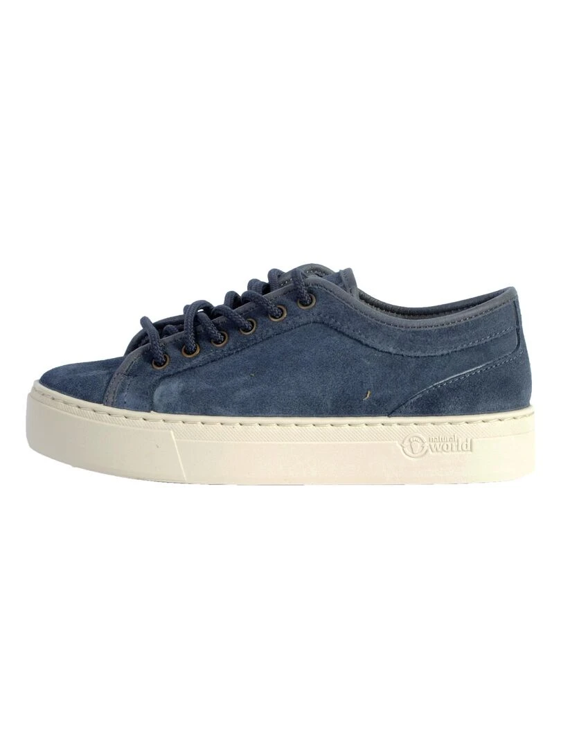 Basket Natural World NW On Suede Bleu