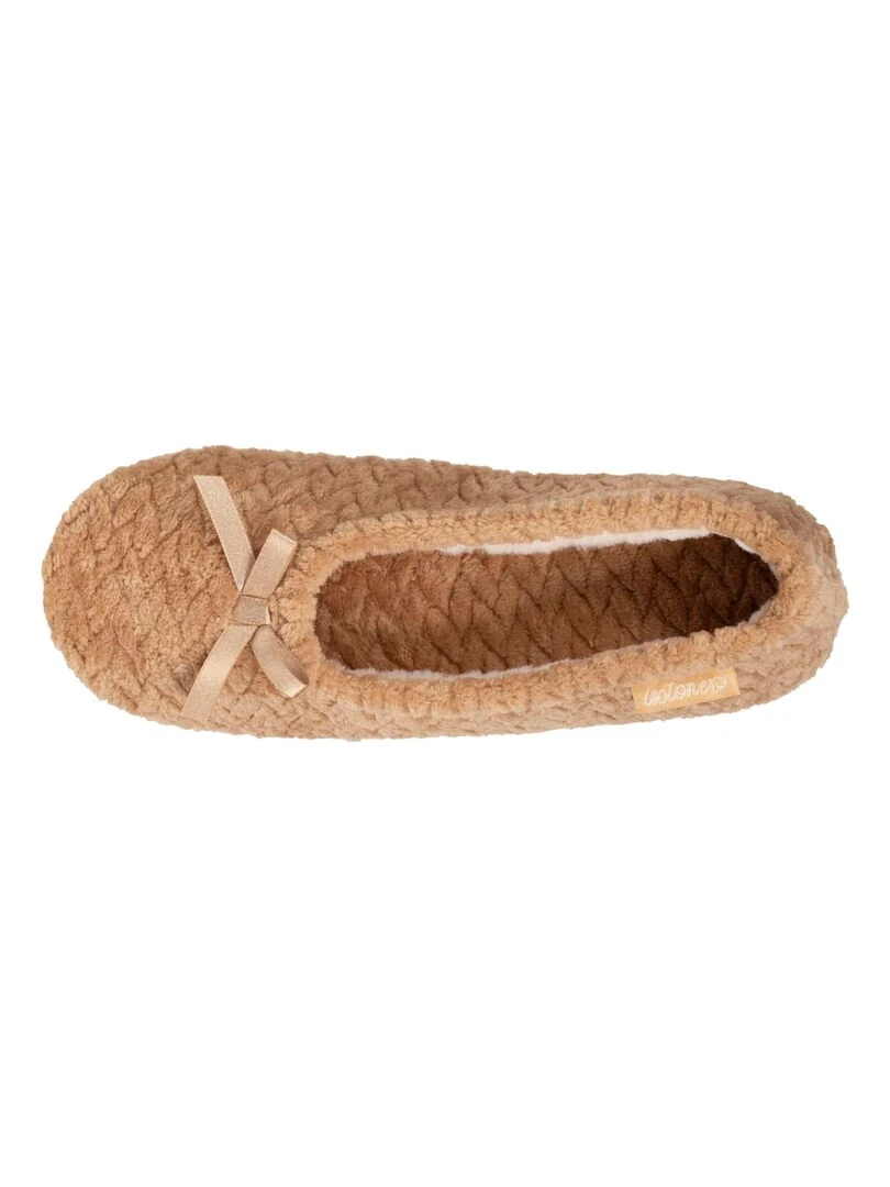Chaussons ballerines Femme texturées Beige Beige