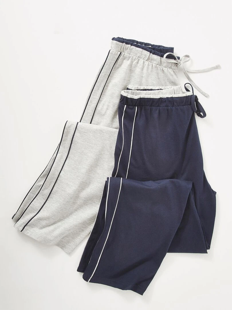 Lot de 2 pantalons de pyjama en jersey Damart Bleu marine