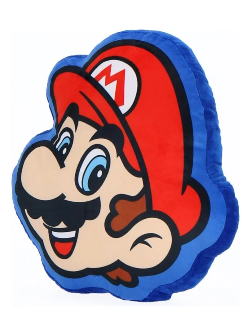 Coussin Forme 3D Super Mario   100% Polyester   Bleu