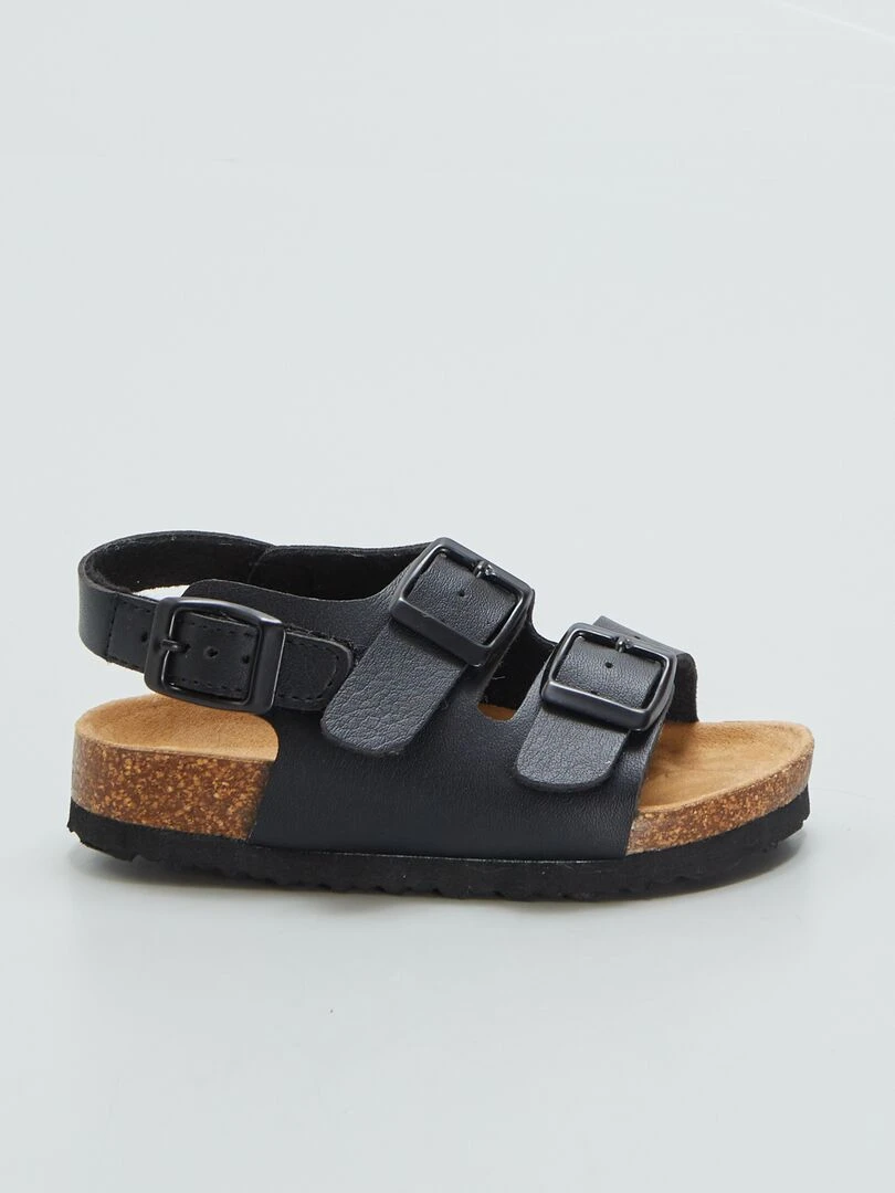 Sandales avec brides à scratch à la cheville noir