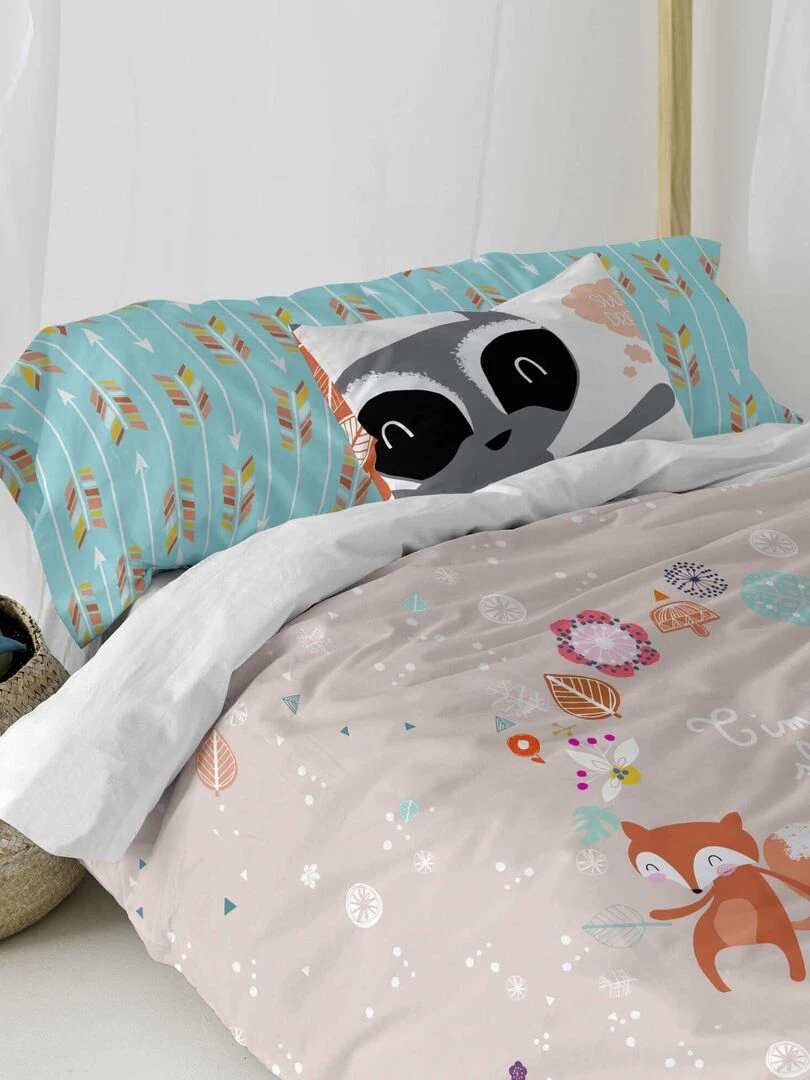 Housse de coussin Fantasy "Happyfriday"   Blanc