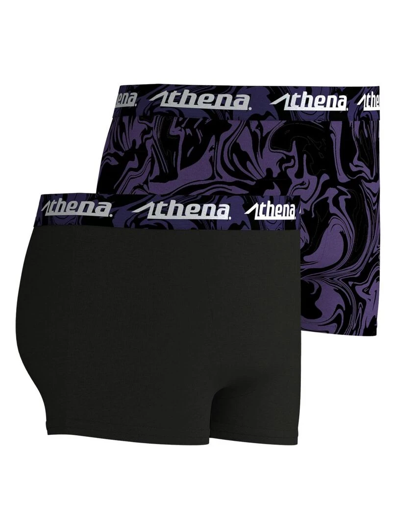 Lot de 2 boxers garçon Print Box Noir Violet