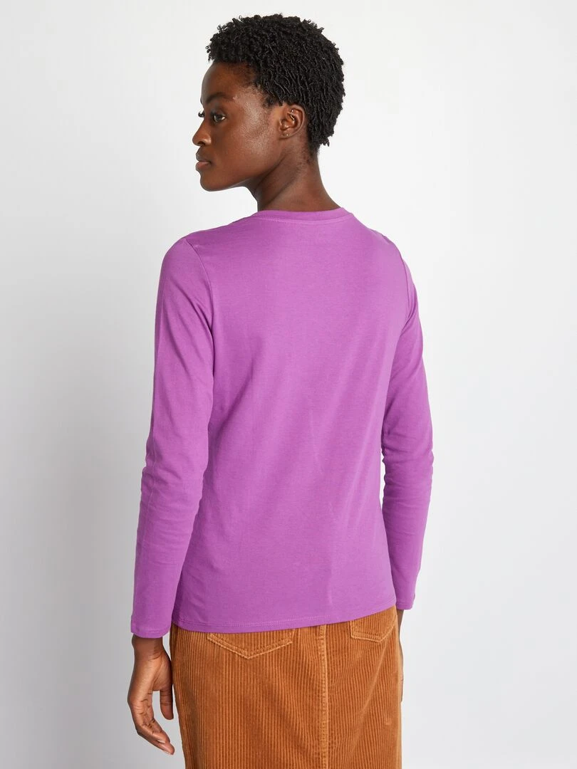 T shirt col V   Violet