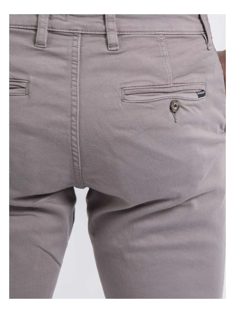 Pantalon chino coupe ajustée VALBACOL   Gris clair