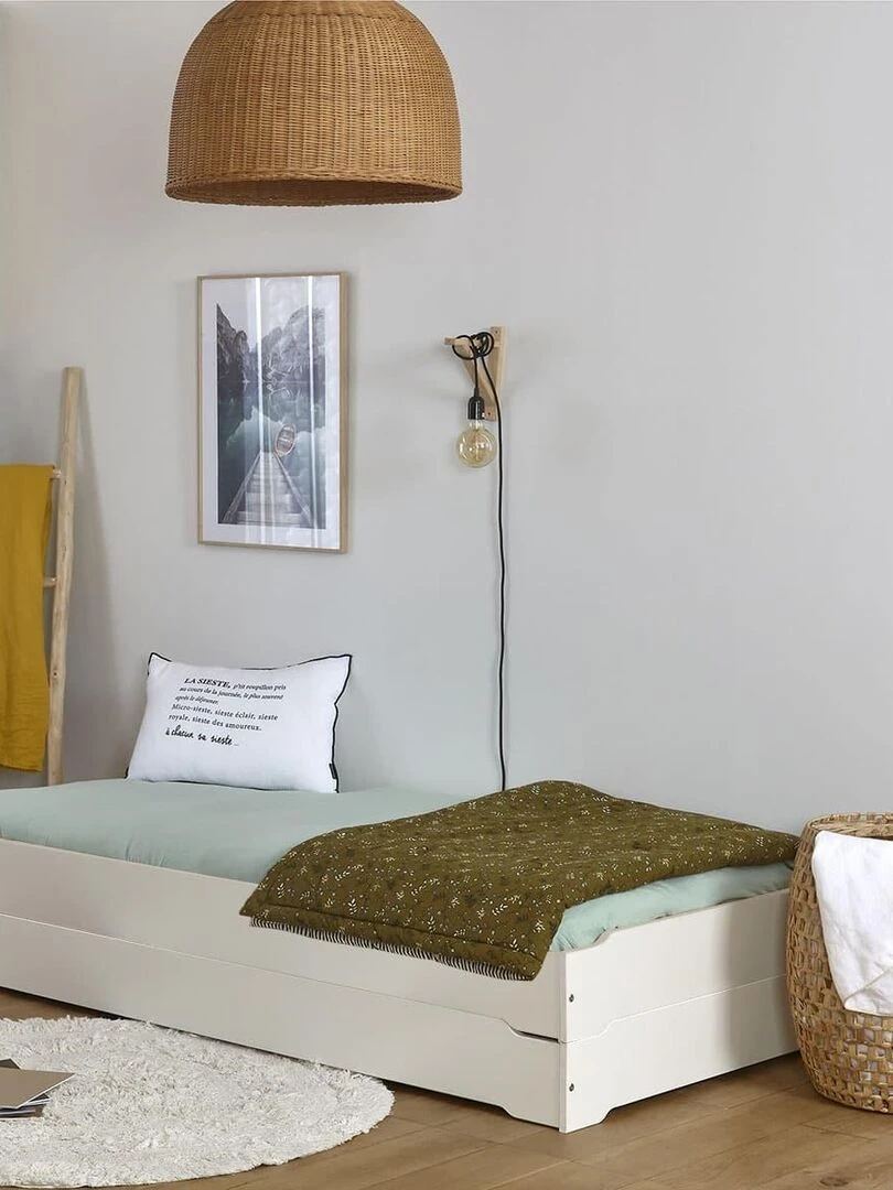 Pack 2 lits empilables et 2 matelas Jelly   AKITEN RETAIL   Blanc Blanc