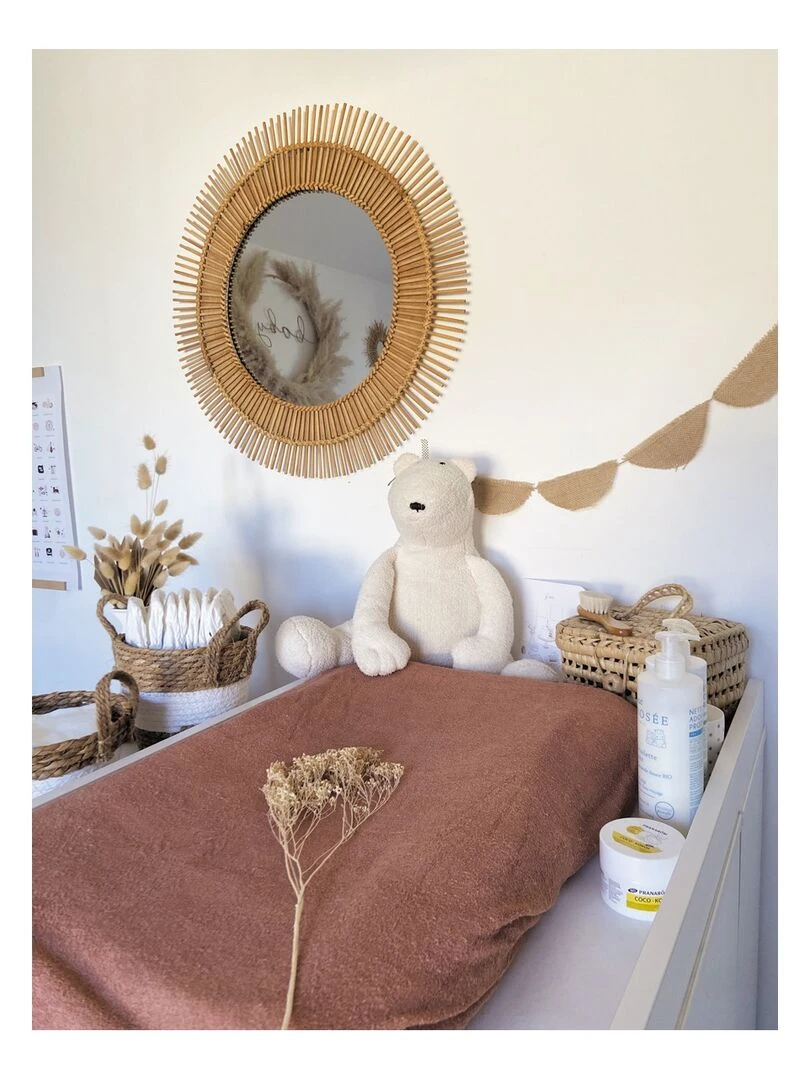 Candide   Housse de matelas à langer cassonade éponge 50x75cm   Orange