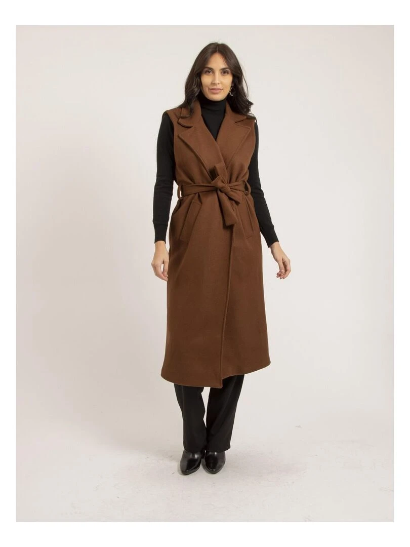 Manteau long sans manches UCLA Marron