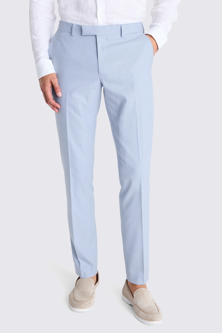 Slim Fit Light Blue Flannel Trousers Buy Online at Moss