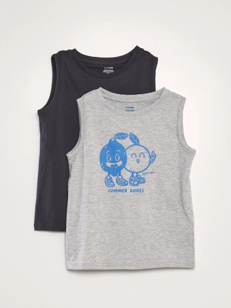 Lot de 2 débardeurs GRIS