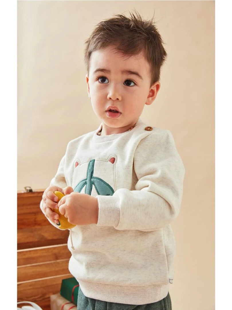 Set sweat + jogging renard  chiné/vert forêt   Noukie's   Beige