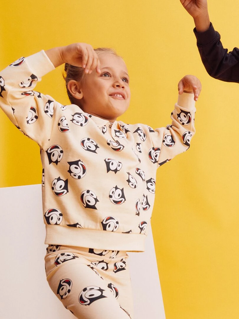 Sweat imprimé 'Felix the cat' Beige