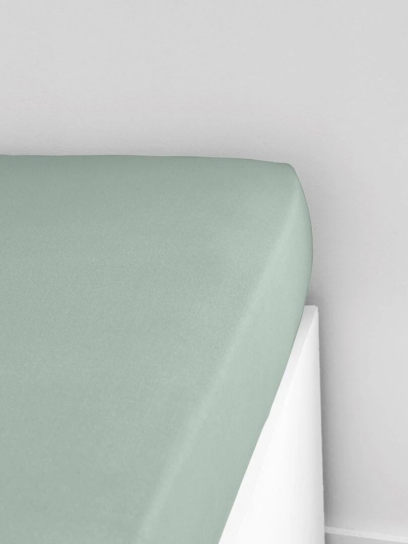 Drap housse 2 personnes uni 'ESSENTIAL' 'TODAY' Vert