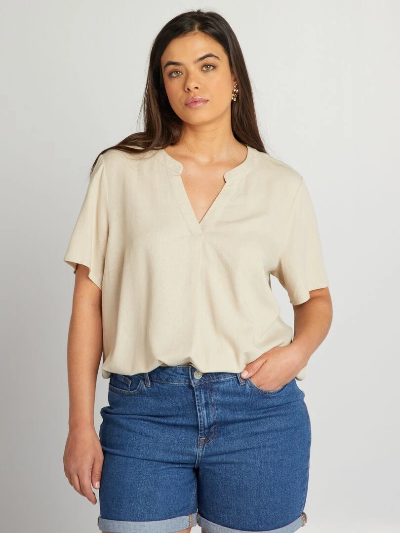 Blouse fluide 'Vero Moda' Beige