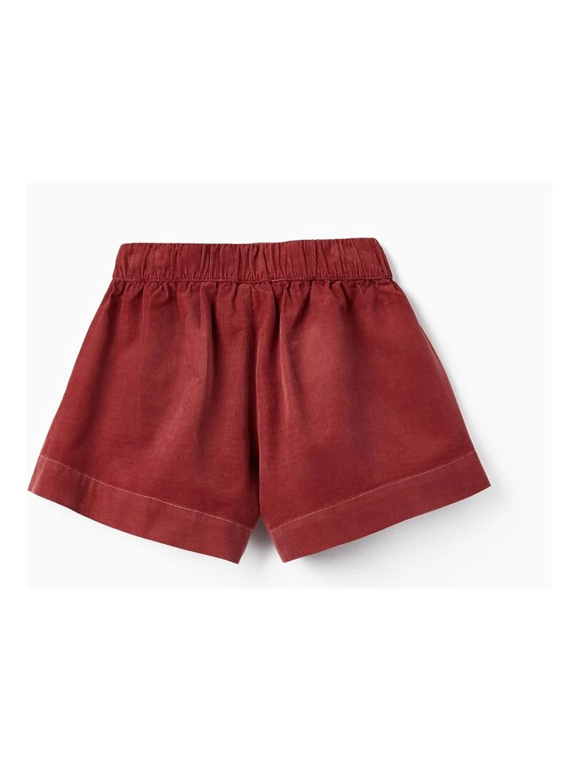 Shorts en velours côtelé de coton pour fille LITERATURE CLUB Rouge foncé