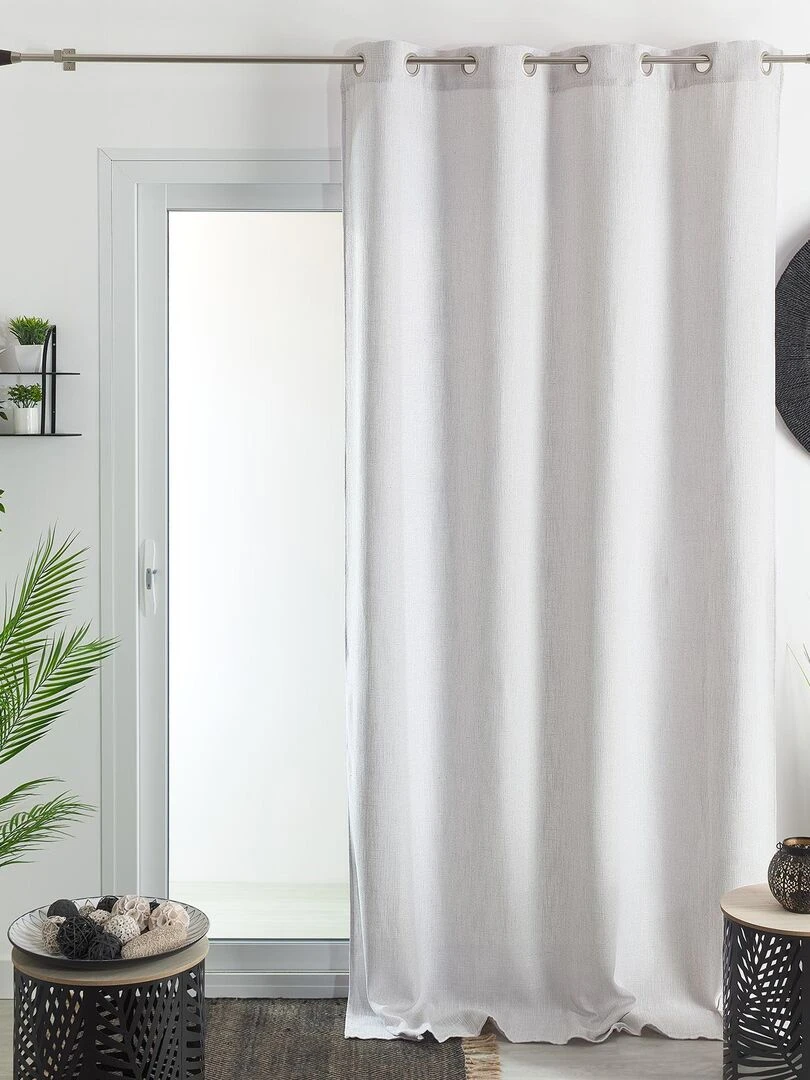 Rideau tamisant Effet tissé Blanc