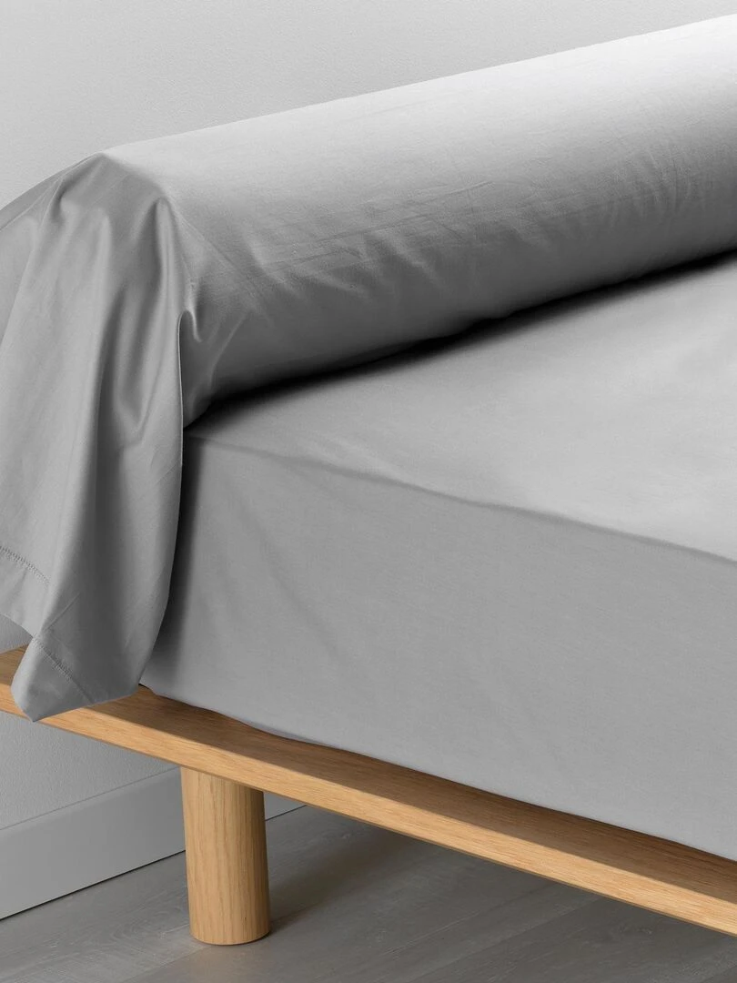 Taie Traversin Coton Percale Percalines Gris