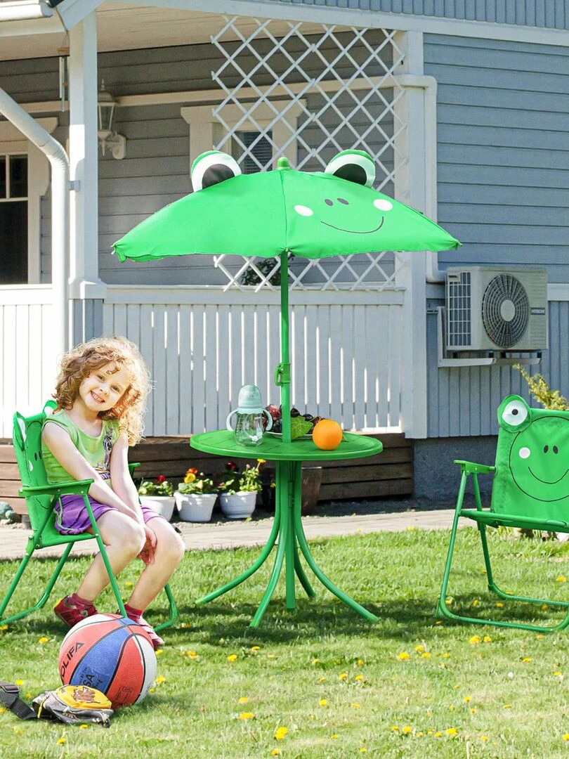 Ensemble salon de jardin enfant 4 pièces design grenouille   N/A