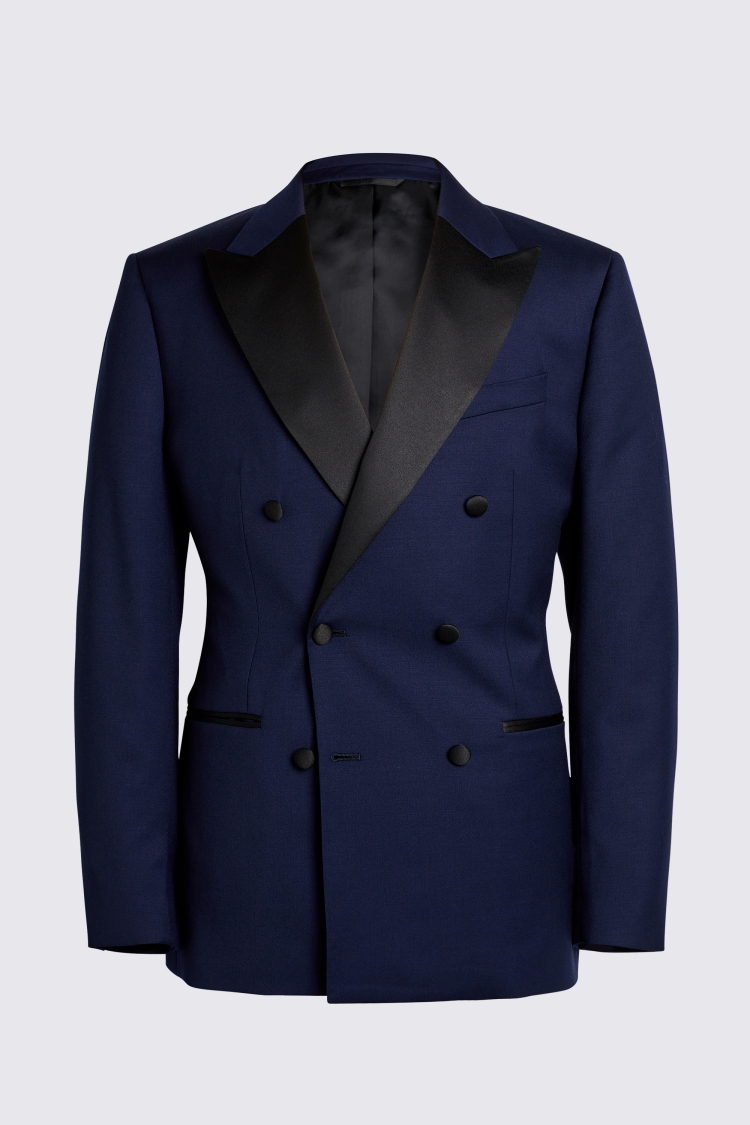 Tailored Fit Navy Twill Tuxedo Jacket   Buy Online at Moss