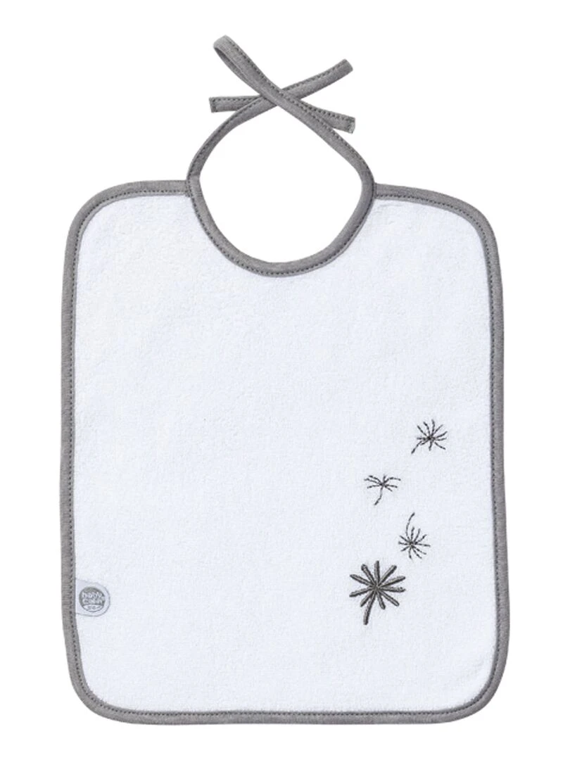 Lot de 3 bavoirs bio Jeune Pousse   naissance   Blanc