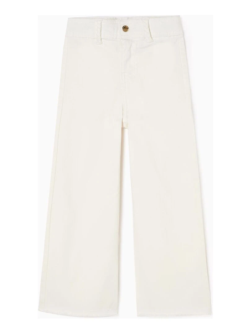 Pantalon en Sergé de Coton Fille 'Wide Leg' JAIPUR Blanc