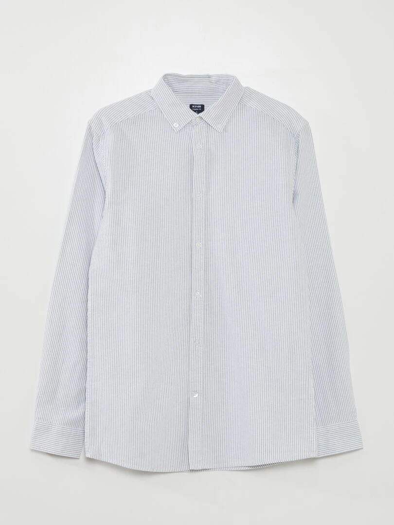 Chemise droite à rayures Blanc/bleu