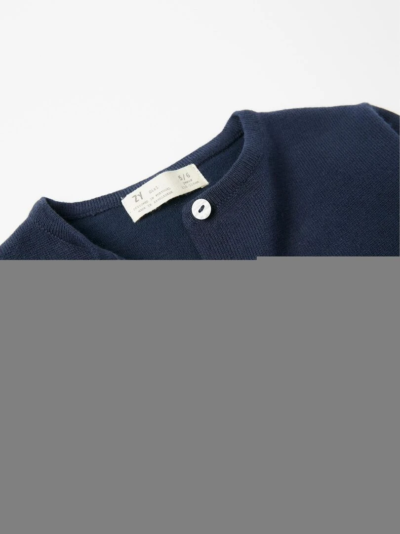 Gilet en Maille en Coton Fille  LE CHALET   Bleu foncé