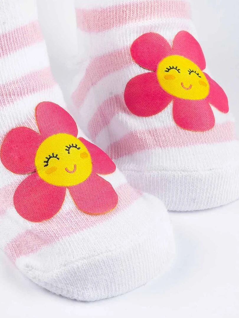 Lot de 3 paires de chaussettes rayées pastel Multicolore