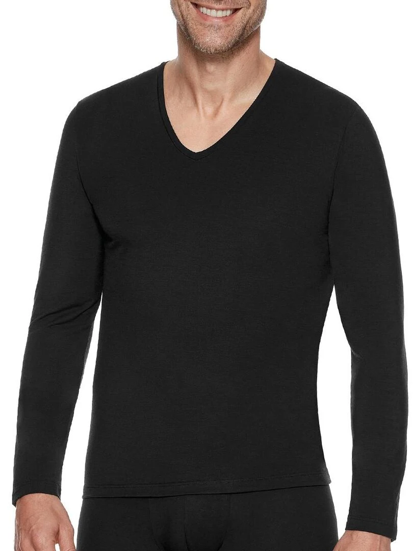 Tricot de peau en laine lyocell Premium Wool   Noir