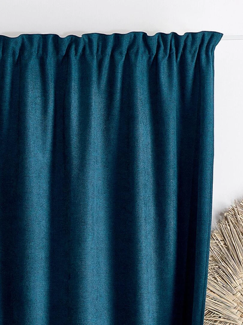 Rideau phonique et thermique à galons fronceurs KONFOR   Bleu canard