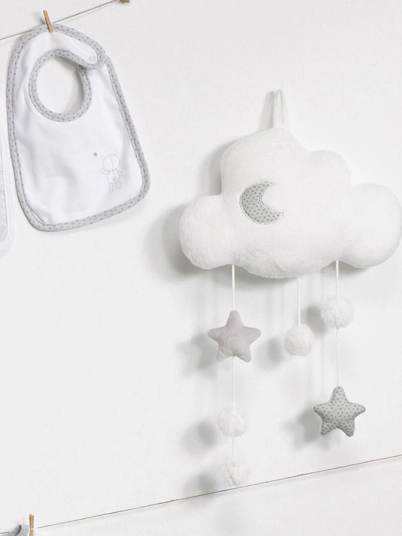 Suspension décorative murale nuage en polyester blanc SAUTHON Blanc