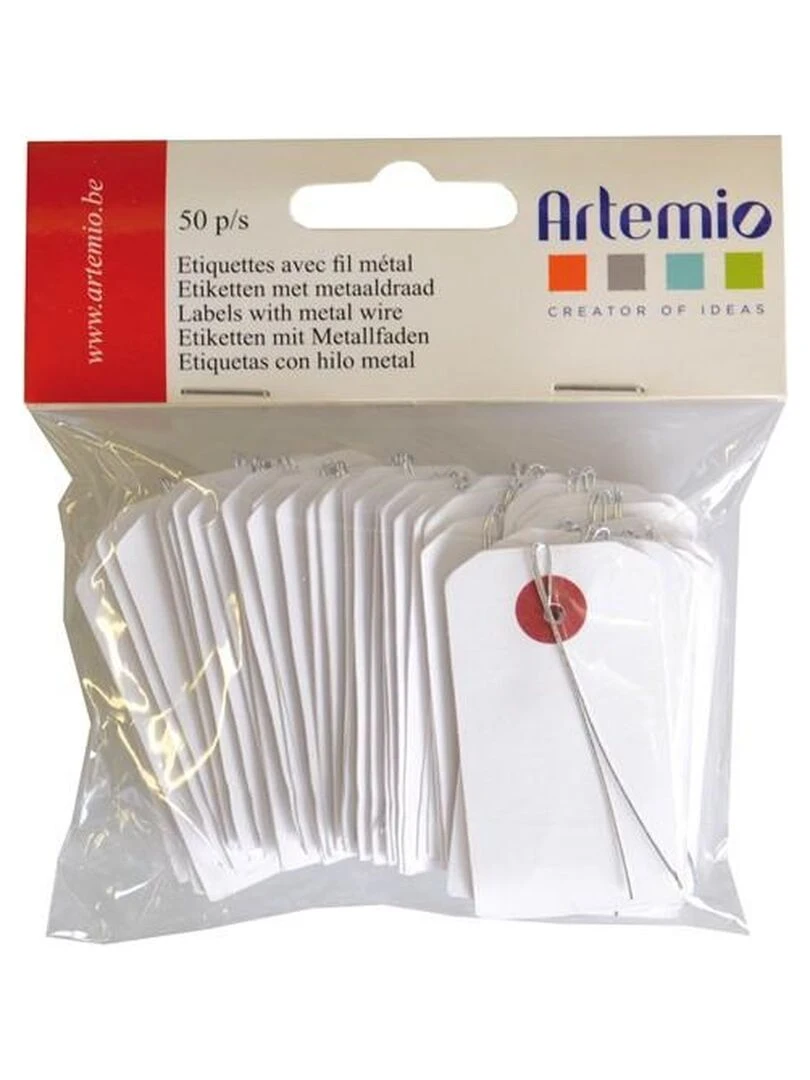 100 mini étiquettes blanches avec fil métallique 3 x 5 5 cm N/A