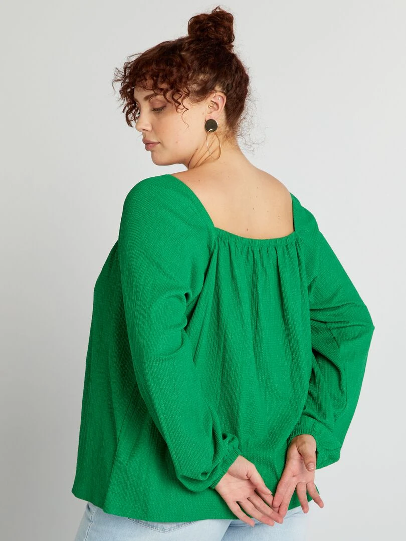 Blouse en maille crêpe   vert