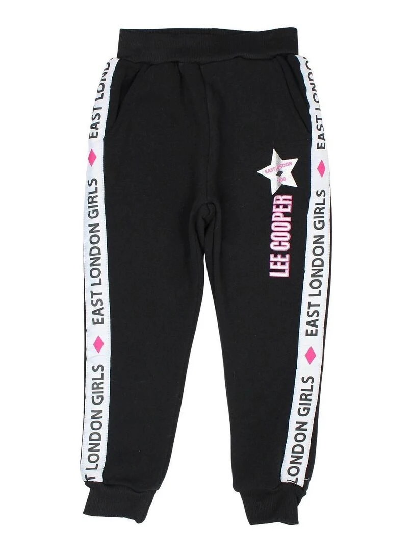 Lee Cooper Pantalon De Jogging fille imprimé logo Noir