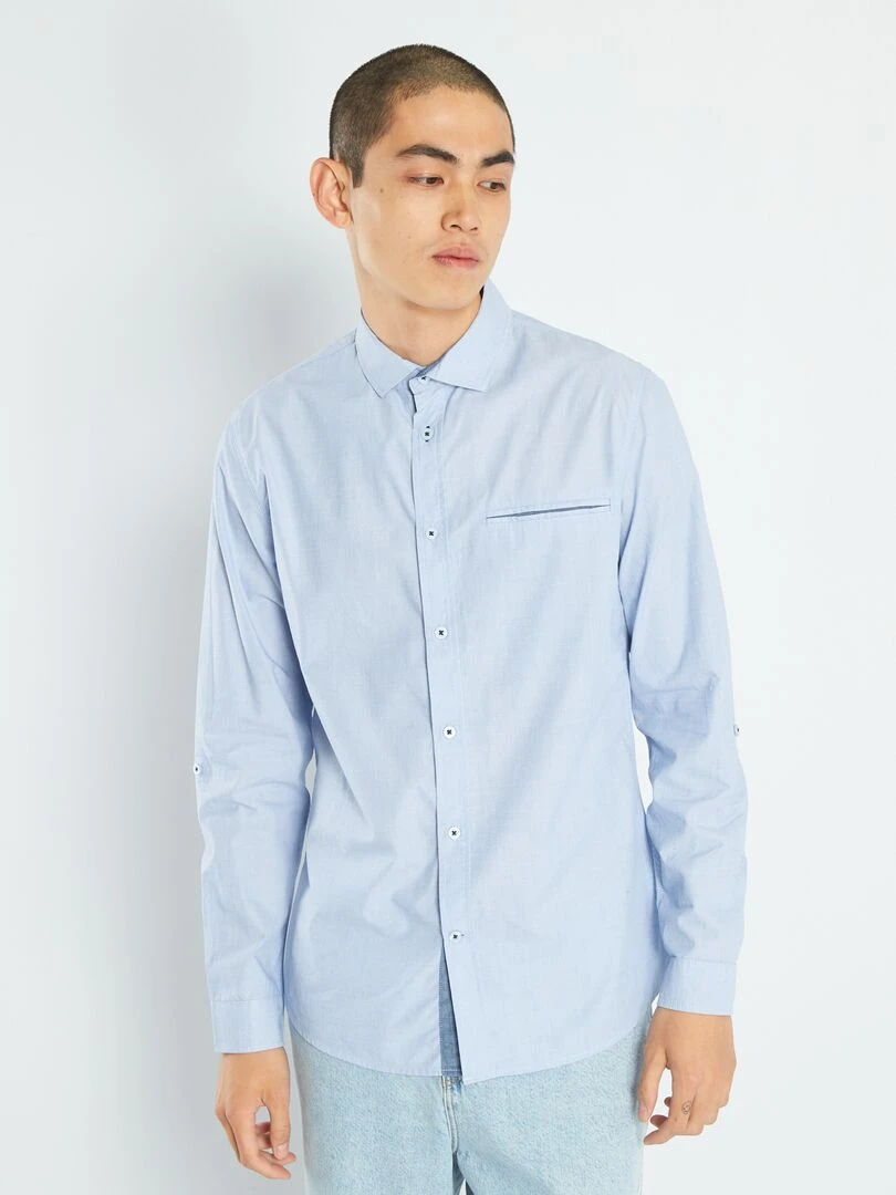 Chemise en chambray bleu