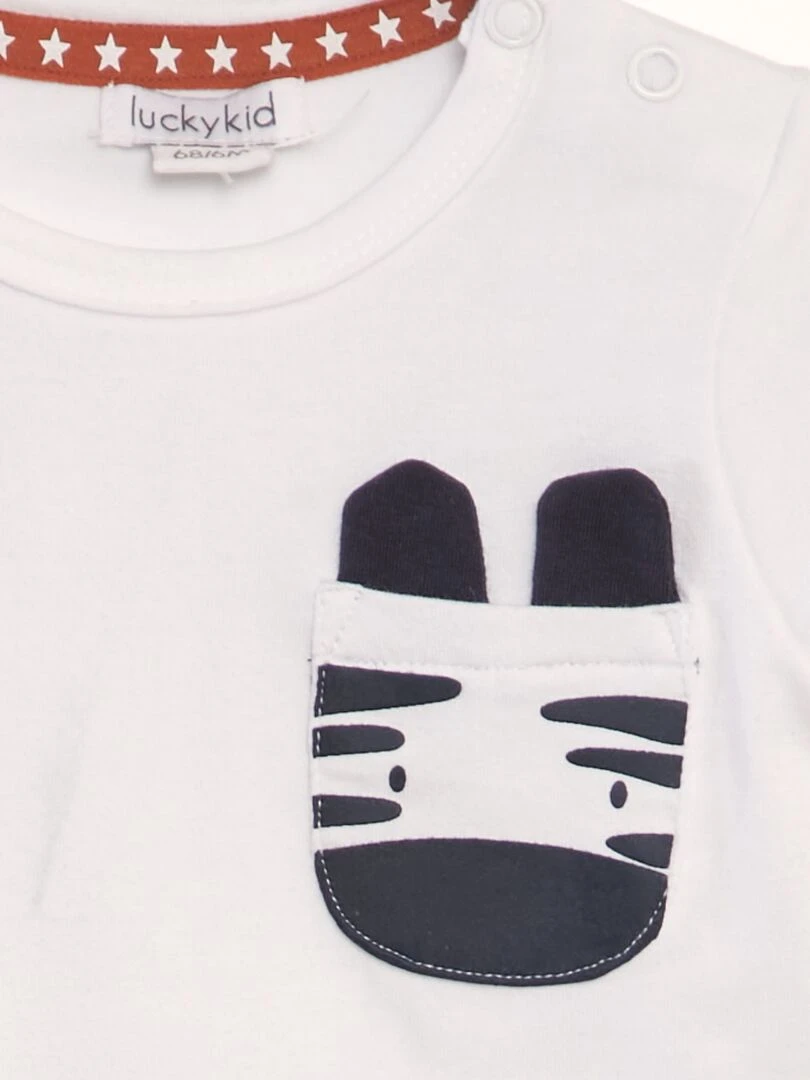 Ensemble t shirt + short 2 paires Blanc