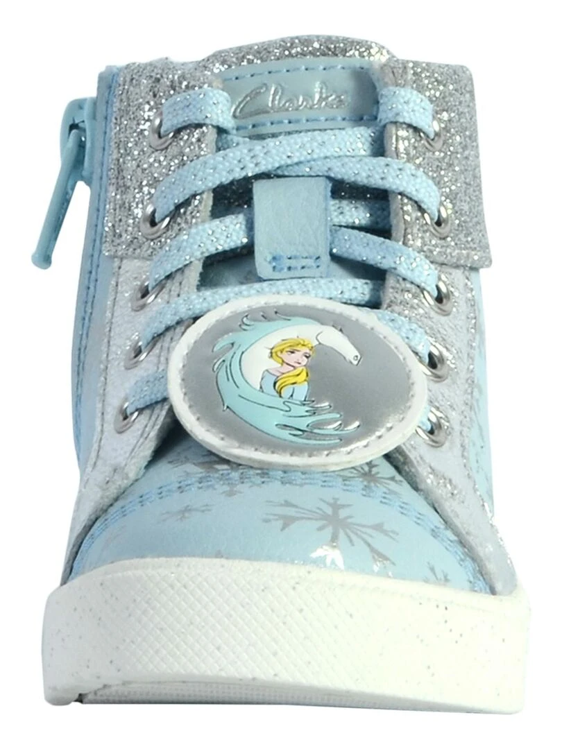 Basket Montante Cuir Clarks Enfant City Ice   Bleu